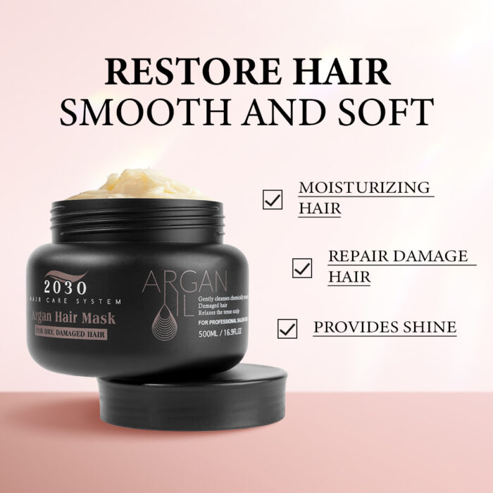 ⁦2030 Argan Hair Mask – מסכה משקמת לשיער יבש ופגום⁩ – תמונה ⁦3⁩